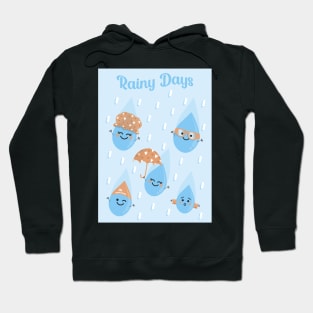 Rainy Days - Cute Rain Droplets Hoodie